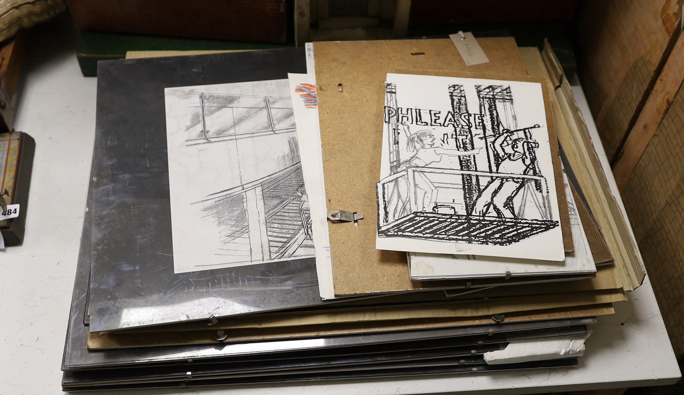 Millenium Dome decorative sketches, sold by UK Government March 2001, fourteen total